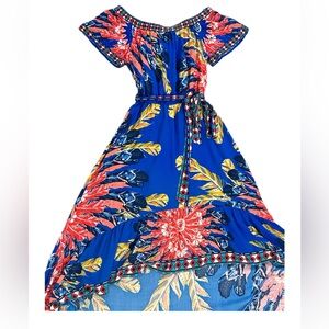 Flying Tomato Blue Floral Midi/Maxi Dress Size XS